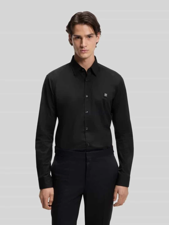 Zdjęcie produktu Koszula casualowa o kroju slim fit z mieszanki bawełny model „ERMO” Hugo Czarny