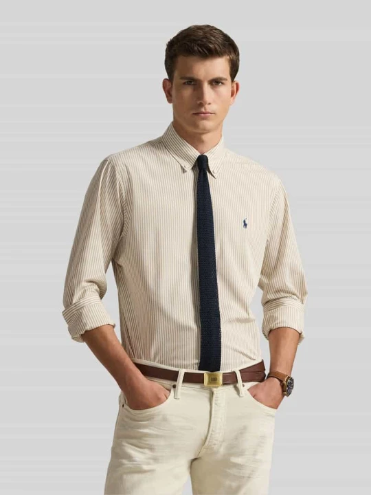 Zdjęcie produktu Koszula casualowa o kroju slim fit z mieszanki bawełny Polo Ralph Lauren Beżowy