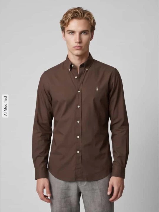 Zdjęcie produktu Koszula casualowa o kroju slim fit z mieszanki bawełny Polo Ralph Lauren Czekoladowy