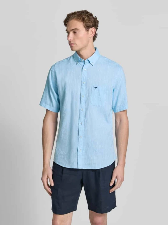 Zdjęcie produktu Koszula casualowa o kroju slim fit z mieszanki lnu i bawełny FYNCH-HATTON Jasnoniebieski