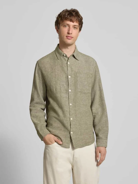 Zdjęcie produktu Koszula casualowa o kroju slim fit z mieszanki lnu i bawełny model 'NELSON' Redefined Rebel Jasnozielony