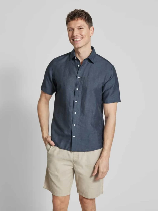 Zdjęcie produktu Koszula casualowa o kroju slim fit z mieszanki lnu Jake*s Jeansowy niebieski