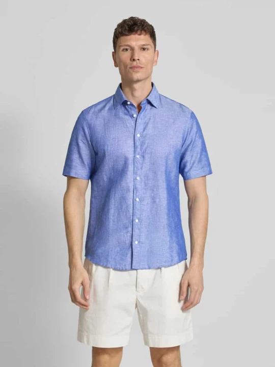 Zdjęcie produktu Koszula casualowa o kroju slim fit z mieszanki lnu Jake*s Królewski niebieski