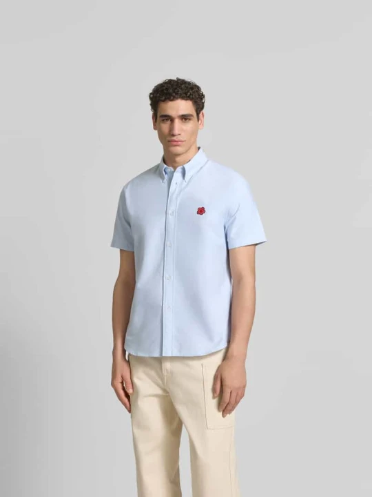 Zdjęcie produktu Koszula o kroju slim fit casualowa z wyhaftowanym logo Kenzo Jasnoniebieski
