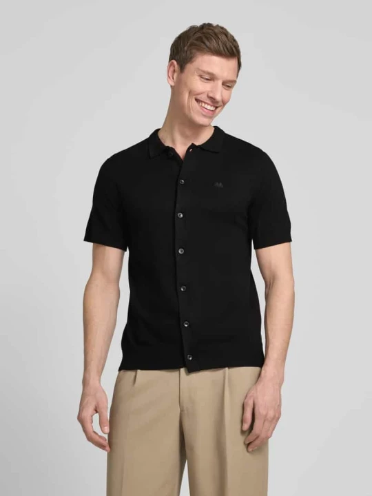 Zdjęcie produktu Koszula casualowa o kroju slim fit z wyhaftowanym logo model ‘Ecovero’ lindbergh Czarny