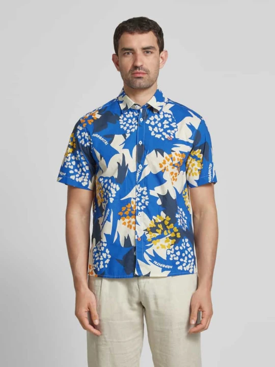 Zdjęcie produktu Koszula casualowa o kroju slim fit z wyhaftowanym logo Napapijri Niebieski