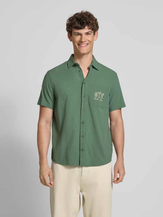 Zdjęcie produktu Koszula casualowa o kroju slim fit z wyhaftowanymi detalami model ‘APOLLO’ Blend Oliwkowy