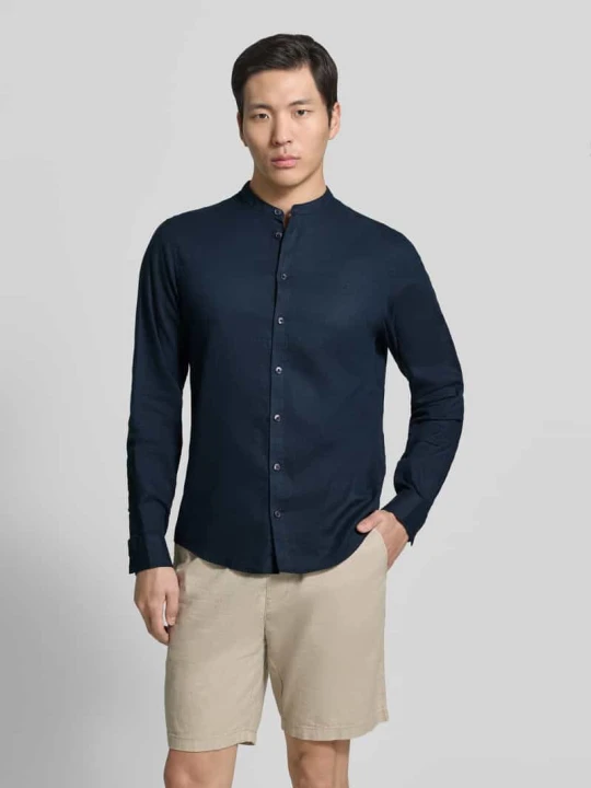 Zdjęcie produktu koszula casualowa o kroju slim fit ze stójką model 'Anton' Casual Friday Granatowy