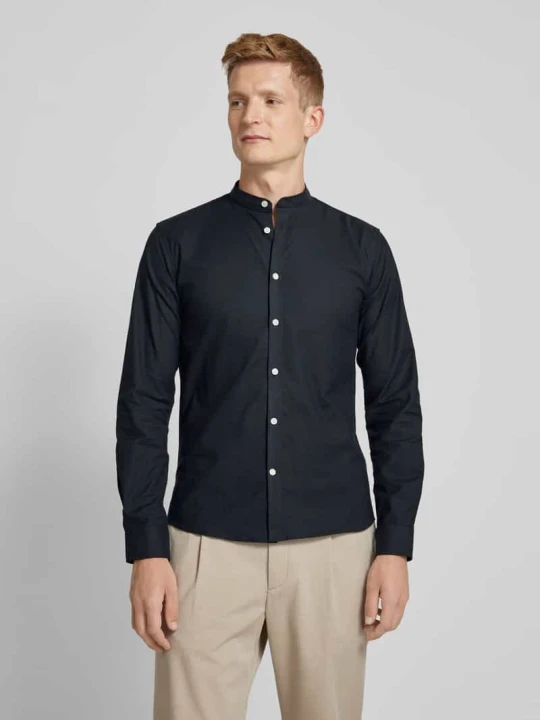 Zdjęcie produktu Koszula casualowa o kroju slim fit ze stójką model ‘Oxford’ lindbergh Czarny