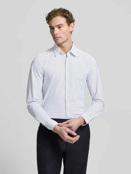 Zdjęcie produktu Koszula casualowa o kroju slim fit ze wzorem na całej powierzchni model „P-ROAN-K-F-261” Boss Biały