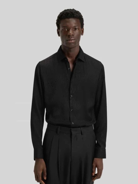 Zdjęcie produktu Koszula casualowa o kroju slim fit ze wzorem paisley żakardowym model ‘KENNO’ Hugo Czarny