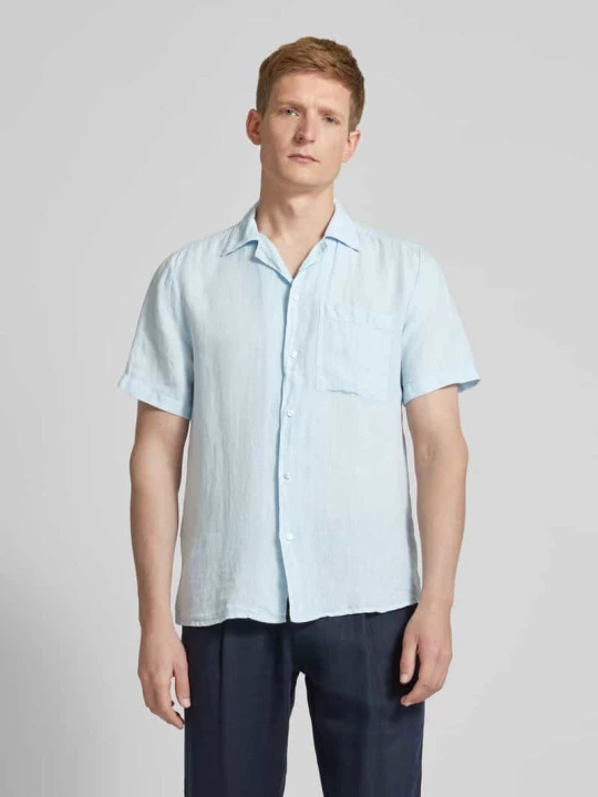 Zdjęcie produktu Koszula casualowa o kroju straight fit z lnu model ‘Ellino’ Hugo Jasnoniebieski