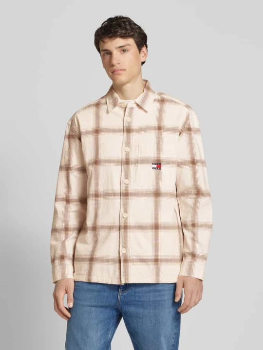 Zdjęcie produktu Koszula casualowa o pudełkowym kroju ze wzorem w kratę Tommy Jeans Złamany biały