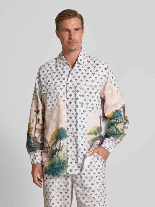 Zdjęcie produktu Koszula casualowa oversized z kieszeniami na piersi Carlo Colucci Złamany biały
