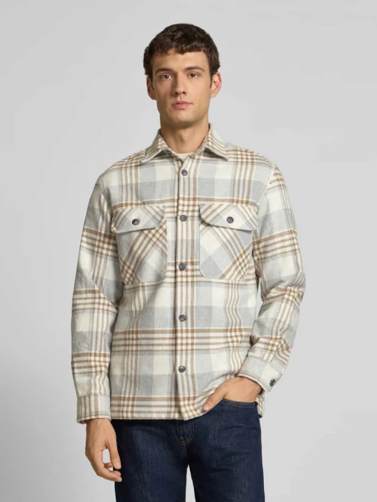 Zdjęcie produktu Koszula casualowa regular fit z kołnierzykiem typu kent Jack&Jones Jasnoszary melanż