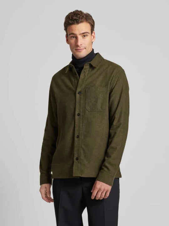 Zdjęcie produktu Koszula casualowa regular fit z kołnierzykiem typu kent Rotholz Khaki