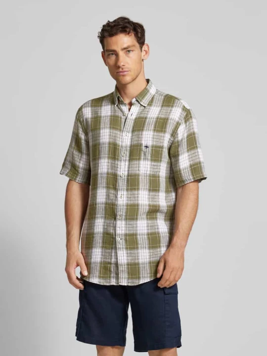 Zdjęcie produktu Koszula casualowa w paski FYNCH-HATTON Khaki melanż