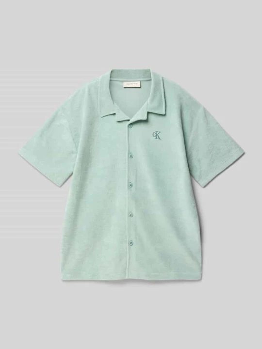 Zdjęcie produktu Koszula casualowa z froty z wyhaftowanym logo Calvin Klein Jeans Limonkowy