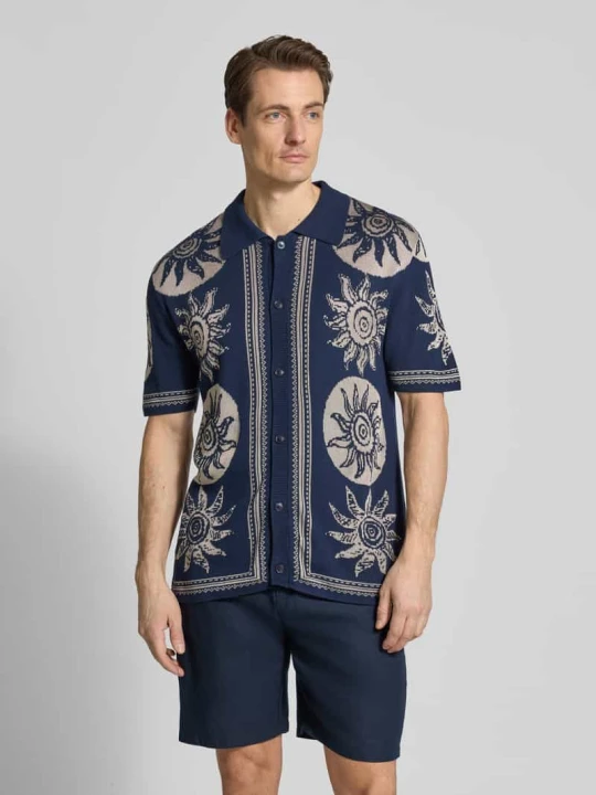Zdjęcie produktu Koszula casualowa z kołnierzykiem polo i listwą guzikową Scotch & Soda Granatowy