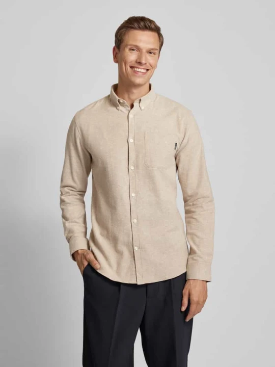 Zdjęcie produktu Koszula casualowa z kołnierzykiem typu button down lindbergh Piaskowy