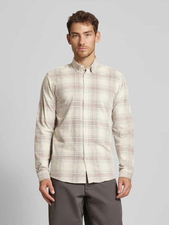 Zdjęcie produktu Koszula casualowa z kołnierzykiem typu button down lindbergh Piaskowy