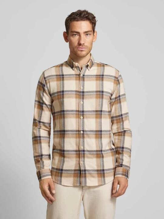 Zdjęcie produktu Koszula casualowa z kołnierzykiem typu button down lindbergh Beżowy