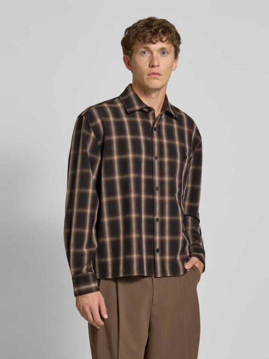 Zdjęcie produktu Koszula casualowa z listwą guzikową Jake*s Ciemnobrązowy