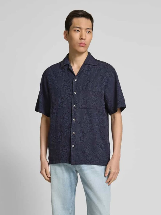 Zdjęcie produktu Koszula casualowa z listwą guzikową model ‘AARON’ Jack&Jones Ciemnoniebieski