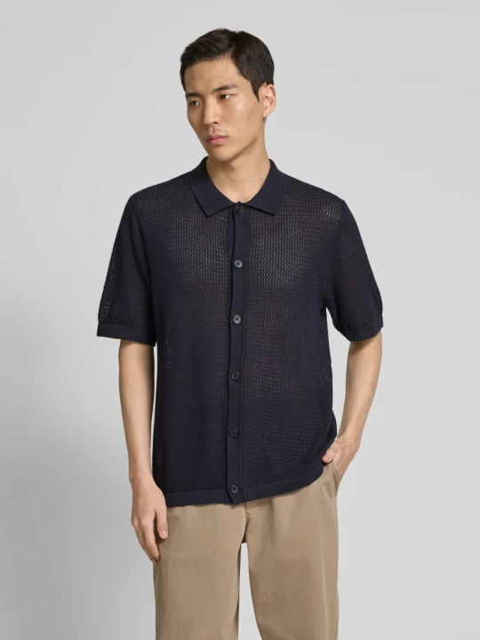 Zdjęcie produktu Koszula casualowa z listwą guzikową model ‘AARTO’ Jack&Jones Ciemnoniebieski