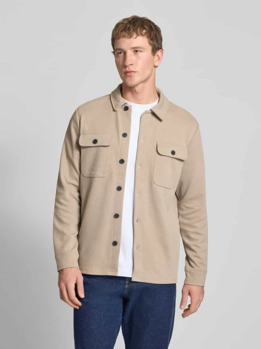 Zdjęcie produktu Koszula casualowa z listwą guzikową Model 'NEWKODYL' Only & Sons Khaki melanż