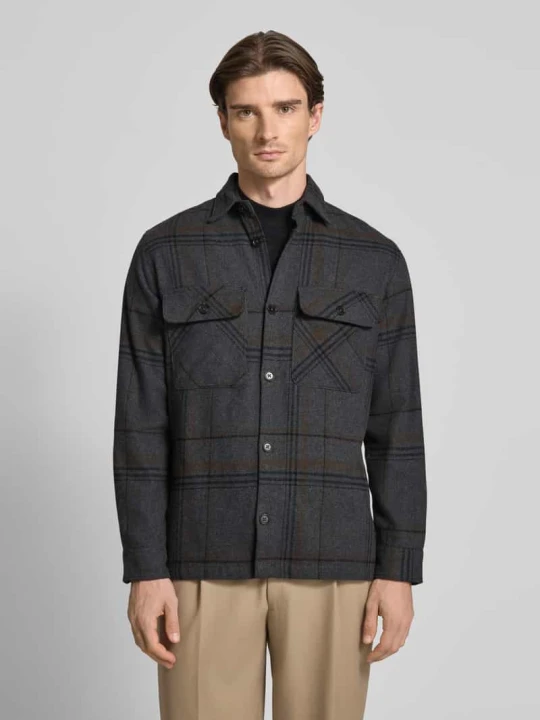 Zdjęcie produktu Koszula casualowa z listwą guzikową model ‘RAYLE’ Jack&Jones Antracytowy