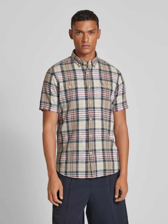 Zdjęcie produktu Koszula casualowa z mieszanki lnu i bawełny z kołnierzykiem typu button down Camel Active Ciemnoniebieski