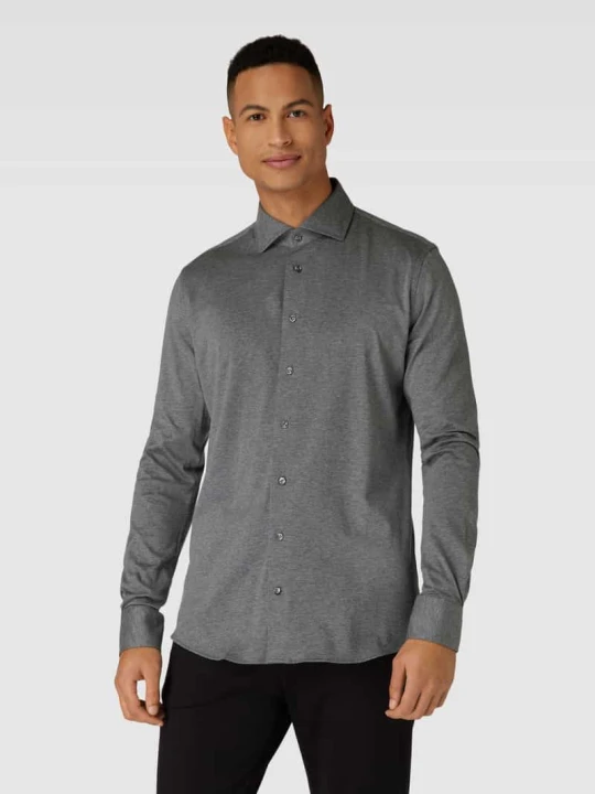 Zdjęcie produktu Koszula biznesowa o kroju slim fit z bawełny z dodatkiem streczu Profuomo Średnioszary
