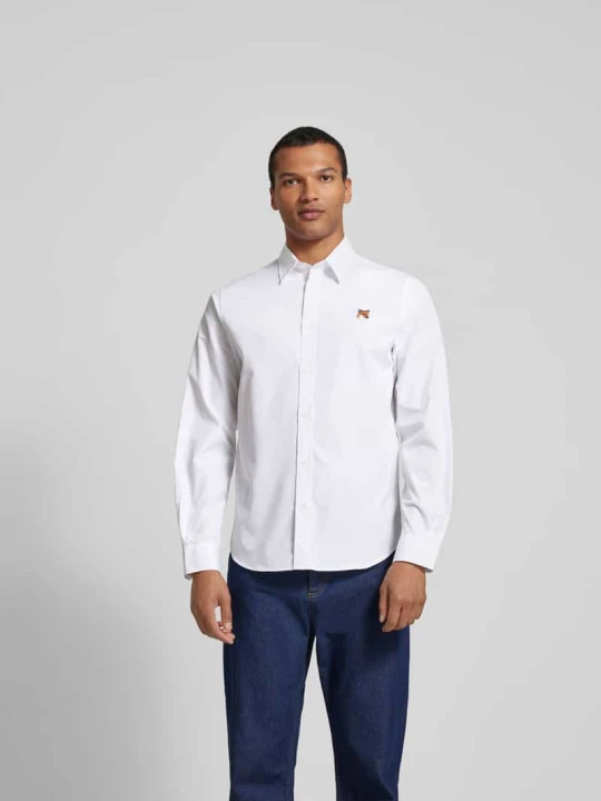 Zdjęcie produktu Koszula casualowa z wyhaftowanym logo Maison Kitsuné Biały