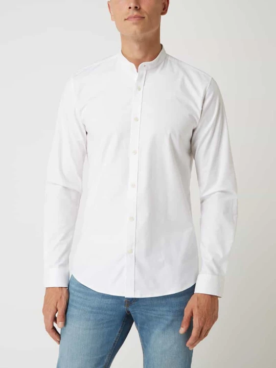 Zdjęcie produktu Koszula casualowa o kroju slim fit ze stójką lindbergh Biały