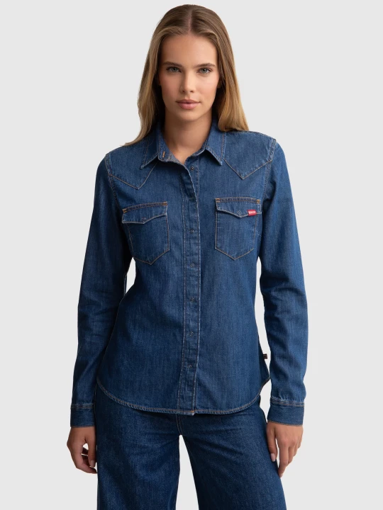 Zdjęcie produktu koszula damska jeansowa slim granatowa norra 524 Big Star