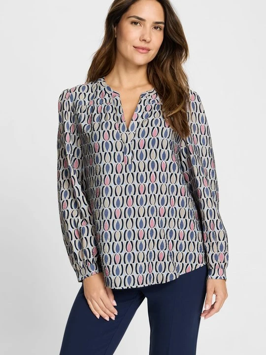 Zdjęcie produktu Koszula damska z geometrycznym printem – Vintage Romance Olsen
