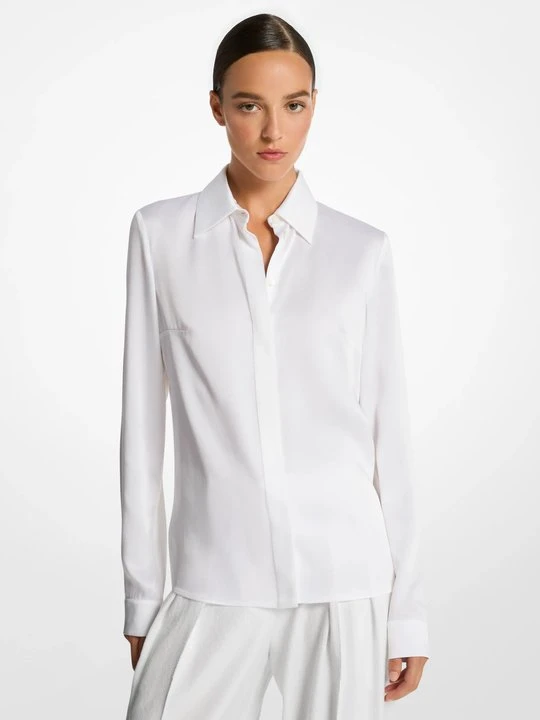 Zdjęcie produktu Koszula Hansen z szarmezy Michael Kors OPTYCZNA BIEL (Biały)