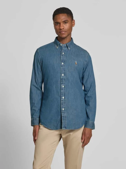 Zdjęcie produktu Koszula jeansowa o kroju custom fit z czystej bawełny Polo Ralph Lauren Jeansowy niebieski