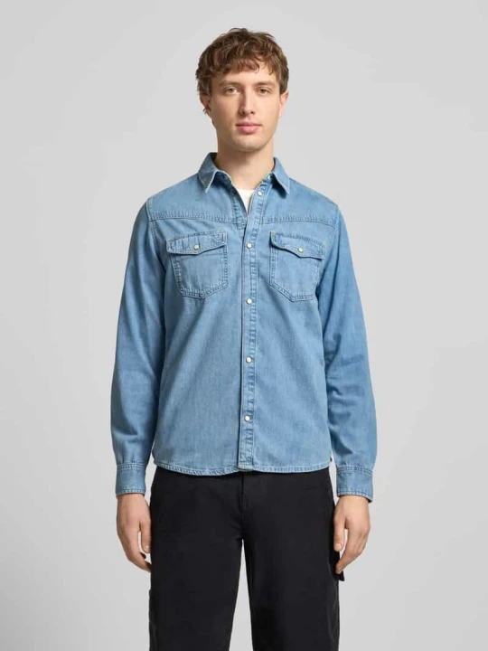 Zdjęcie produktu Koszula jeansowa o kroju regular fit z czystej bawełny model „BROOKS” Pepe Jeans Jeansowy niebieski