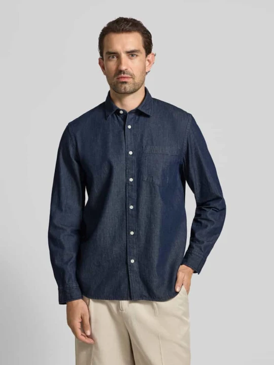 Zdjęcie produktu Koszula jeansowa o kroju regular fit z czystej bawełny model ‘REGCARLO’ Selected Ciemnoniebieski