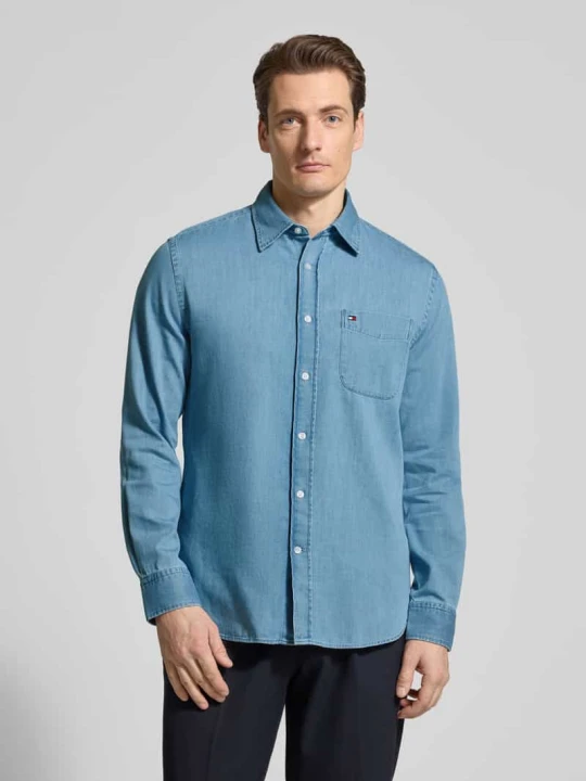 Zdjęcie produktu Koszula jeansowa o kroju regular fit z czystej bawełny Tommy Hilfiger Błękitny