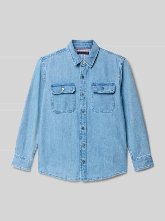 Zdjęcie produktu Koszula jeansowa o kroju regular fit z czystej bawełny Tommy Hilfiger Niebieski