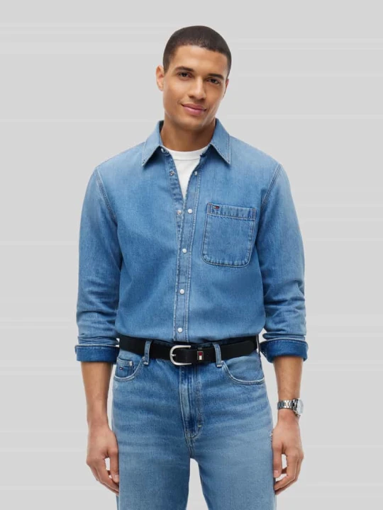 Zdjęcie produktu Koszula jeansowa o kroju regular fit z czystej bawełny Tommy Jeans Jeansowy niebieski