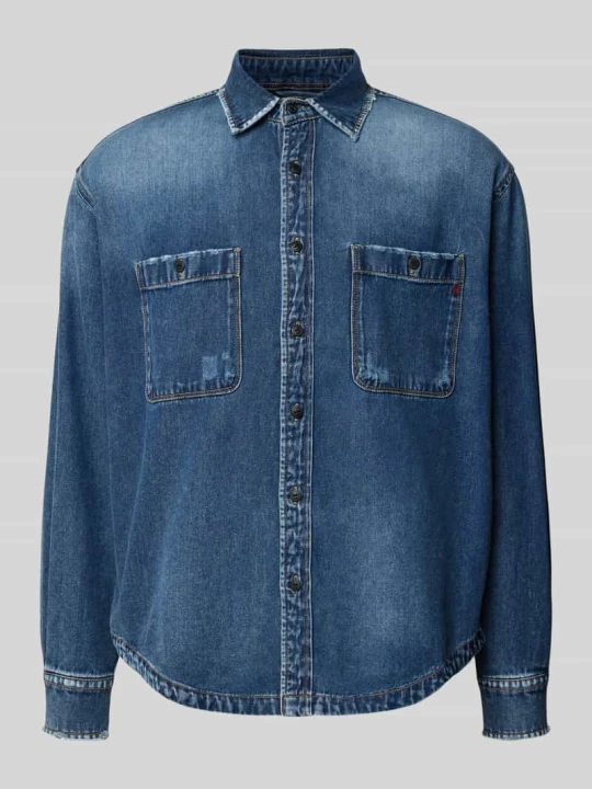 Zdjęcie produktu Koszula jeansowa o kroju regular fit z dodatkiem wiskozy Replay Jeansowy niebieski