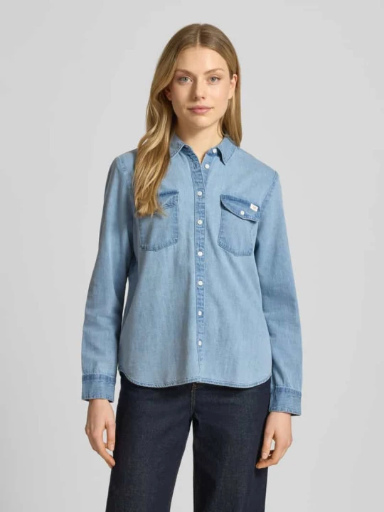 Zdjęcie produktu Koszula jeansowa o kroju regular fit z kieszeniami na piersi model 'SEDANA' Mustang Jeansowy niebieski