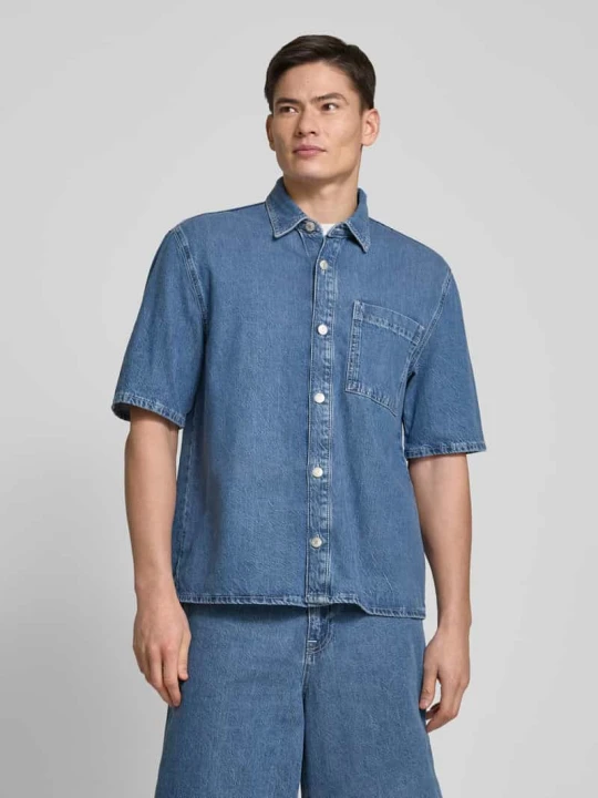 Zdjęcie produktu Koszula jeansowa o kroju regular fit z rękawem o dł. 1/2 Jake*s Niebieski