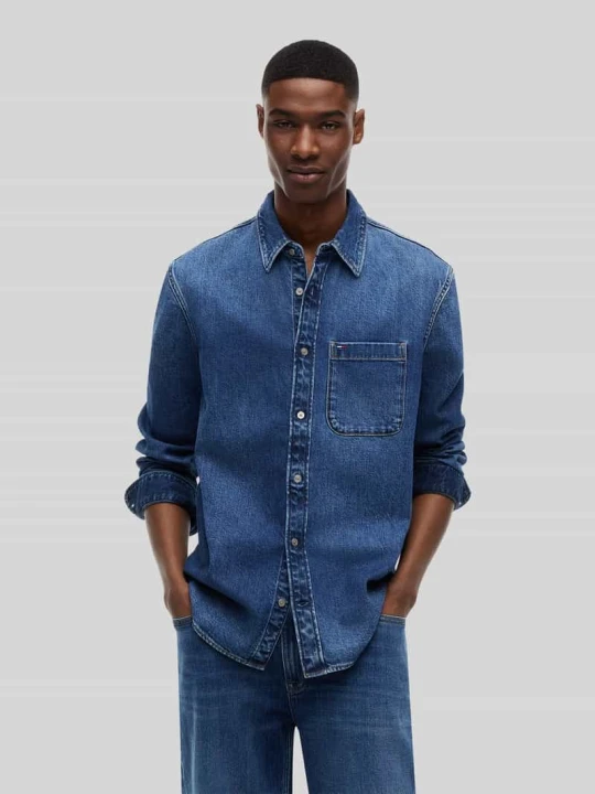 Zdjęcie produktu Koszula jeansowa z czystej bawełny w kroju regular fit Tommy Jeans Ciemnoniebieski
