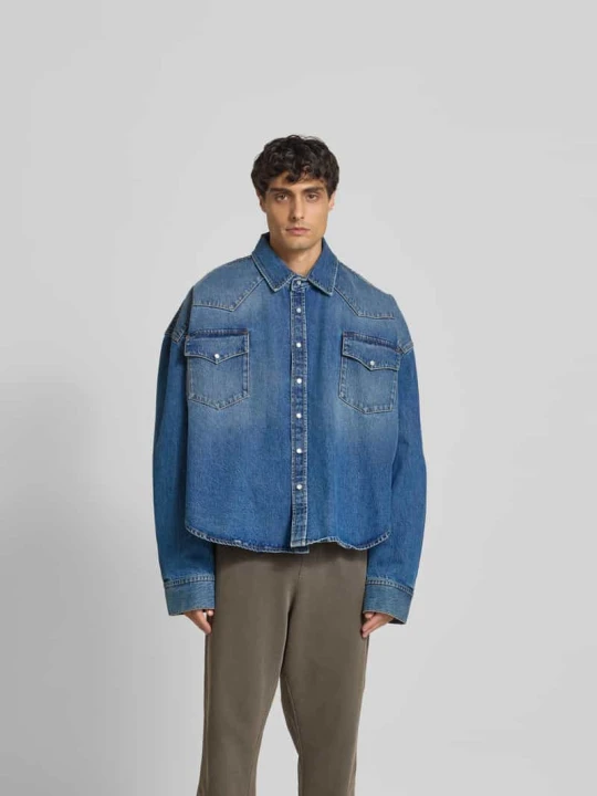 Zdjęcie produktu Koszula jeansowa z imitacji denimu Vetements Jeansowy niebieski