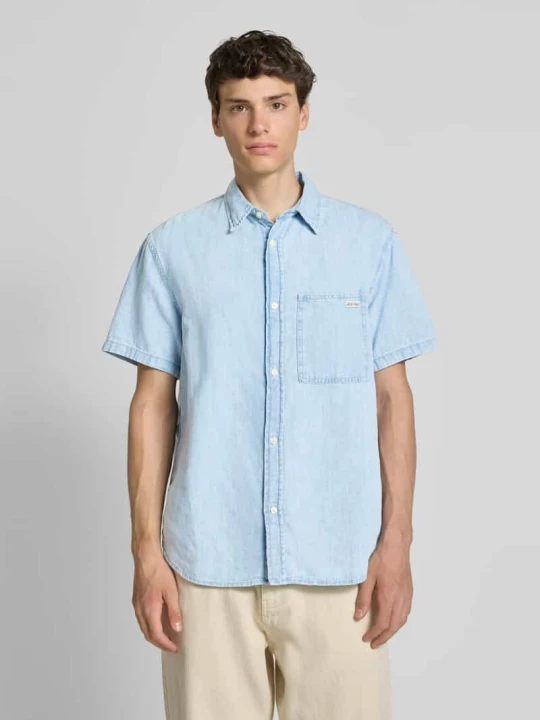 Zdjęcie produktu Koszula jeansowa z kołnierzykiem typu kent Calvin Klein Jeans Jeansowy niebieski